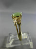 ESTATE AAA OVAL JADE 14KT YELLOW GOLD SOLITAIRE CHINESE CHARACTER LUCKY FUN RING