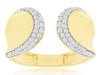ESTATE WIDE .52CT DIAMOND 14KT 2 TONE GOLD 2 ROW DOUBLE HORSESHOE LUCKY FUN RING