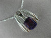 LARGE 2.20CT DIAMOND & AAA AMETHYST 14K WHITE GOLD 3D CUSHION TRIANGULAR PENDANT