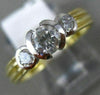 ESTATE .60CT DIAMOND 14KT TWO TONE GOLD 3 STONE SEMI BEZEL ENGAGEMENT RING #1541