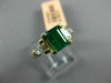 ESTATE 2.33CT DIAMOND & AAA EMERALD 14KT TWO TONE GOLD 3D LUCIDA ENGAGEMENT RING