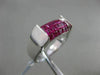 ESTATE WIDE 3.10CT AAA EXTRA FACET RUBY 18KT WHITE GOLD 3D RECTANGULAR MENS RING