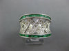 LARGE 1.98CT DIAMOND & AAA EMERALD 14KT WHITE GOLD CRISS CROSS ANNIVERSARY RING