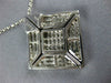 LARGE 1.75CT DIAMOND 14KT WHITE GOLD PRINCESS TWO IN ONE NECKLACE PENDANT #1584