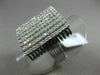 ESTATE EXTRA LARGE 1.52CT DIAMOND 14KT WHITE GOLD 3D SQUARE MULTI ROW FUN RING