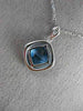 ESTATE 1.92CT DIAMOND & AAA BLUE TOPAZ 14K WHITE GOLD 3D FILIGREE ETOILE PENDANT