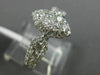 ESTATE WIDE .98CT DIAMOND 18KT WHITE GOLD 3D HALO MARQUISE SHAPE HEART LOVE RING