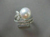 ANTIQUE 1.10CT DIAMOND 10MM SOUTH SEA PEARL 14KT WHITE GOLD COCKTAIL RING #22918