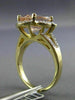 LARGE 4.64CT DIAMOND & AAA PEAR MORGANITE 14K 2 TONE GOLD FLOWER ENGAGEMENT RING