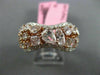 ESTATE WIDE 3.99CT DIAMOND 18KT WHITE & ROSE GOLD MULTI SHAPE INFINITY LOVE RING