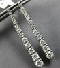 ESTATE LARGE 2CT DIAMOND 14KT WHITE GOLD GRADUATING JOURNEY BAR HANGING EARRINGS