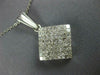 LARGE 1.65CT DIAMOND 14KT WHITE GOLD 3D PRINCESS INVISIBLE SQUARE PENDANT #819