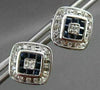ESTATE 1.20CTW DIAMOND & AAA SAPPHIRE 14KT WHITE GOLD SQUARE STUD EARRINGS