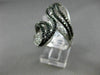 ESTATE MASSIVE 3.18CT WHITE & BLACK DIAMOND 14K WHITE GOLD 3D LEAF COCKTAIL RING