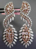 LARGE 16.43CT WHITE & PINK DIAMOND 18K WHITE & ROSE GOLD INFINITY SWIRL EARRINGS
