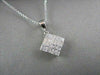 ESTATE .75CT DIAMOND SQUARE 14KT WHITE GOLD PENDANT F COLOR VVS SIMPLY AMAZING