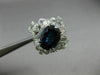 ESTATE LARGE 6.71CT DIAMOND & AAA SAPPHIRE 18KT WHITE GOLD 3D BALLERINA RING