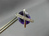 ESTATE LARGE 11.45CT DIAMOND & AAA AMETHYST 14KT WHITE GOLD OVAL X STUD EARRINGS