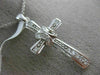 ANTIQUE .24CT DIAMOND 14K WHITE GOLD 3D CLASSIC PAVE X LOVE CROSS PENDANT #16055
