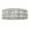 ESTATE WIDE 1.39CT DIAMOND 18KT WHITE GOLD 3D MULTI ROW CHANNEL ANNIVERSARY RING