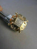 ESTATE LARGE SQUARE 2.95CT DIAMOND PRINCESS CUT 14KT YELLOW GOLD CLIP EARRINGS