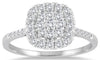 .30CT DIAMOND 14KT WHITE GOLD 3D CLASSIC CLUSTER SQUARE FILIGREE HALO FUN RING