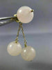 ESTATE AAA PINK QUARTZ 14KT YELLOW GOLD 3D CIRCULAR HANGING EARRINGS #25893