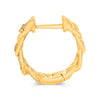 WIDE .22CT DIAMOND 14K YELLOW GOLD DOUBLE LOVE KNOT HUGGIE HOOP HANGING EARRINGS