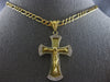 ESTATE LARGE .40CT DIAMOND 14KT YELLOW GOLD 3D CRUCIFIX CROSS MENS NECKLACE