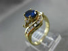 ESTATE 1.35CT DIAMOND & AAA SAPPHIRE 14KT YELLOW GOLD ENGAGEMENT RING #9792