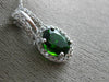 ESTATE 1.54CT DIAMOND & AAA GREEN GARNET 14KT WHITE GOLD 3D OVAL HALO PENDANT