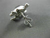 ESTATE .20CT DIAMOND 14KT WHITE GOLD PIRATE SKULL SCREW BACK STUD EARRINGS F/G
