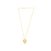 LARGE .16CT DIAMOND 14K YELLOW GOLD HEART SHAPE ADJUSTABLE LOVE FLOATING PENDANT