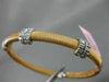 ESTATE .60CT DIAMOND 14KT WHITE & ROSE GOLD MESH FLEXIBLE BANGLE BRACELET