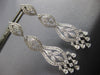 LARGE 2CT DIAMOND 18KT WHITE GOLD ROUND & PEAR SHAPE TEAR DROP HANGING EARRINGS