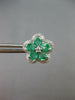 ESTATE 1.80CT DIAMOND & AAA EMERALD 18KT WHITE GOLD CLASSIC FLOWER STUD EARRINGS