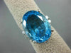 EXTRA LARGE 16.75CT DIAMOND & AAA OVAL BLUE TOPAZ 14KT WHITE GOLD HALO FUN RING