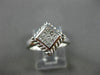 ESTATE WIDE .25CT DIAMOND 14KT WHITE GOLD SQUARE FILIGREE PROMISE RING #17683