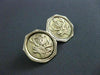 ANTIQUE LARGE 14K YELLOW GOLD OCTAGON HANDCRAFTED DOUBLE SIDED CUFF LINKS #21213