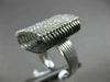 ESTATE EXTRA LARGE 1.52CT DIAMOND 14KT WHITE GOLD 3D SQUARE MULTI ROW FUN RING
