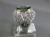 LARGE 6.04CT AAA LONDON BLUE TOPAZ & WHITE SAPPHIRE 14KT 2 TONE GOLD OVAL RING