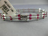 ESTATE WIDE 4.92CT DIAMOND RUBY 18KT WHITE GOLD MULTI ROW ETOILE TENNIS BRACELET