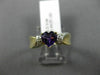 ESTATE .69CT DIAMOND & AAA HEART SHAPE AMETHYST 14K 2 TONE GOLD 3D PROMISE RING