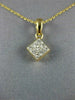 ESTATE .25CT DIAMOND 14KT YELLOW GOLD 3D PRINCESS INVISIBLE SQUARE PENDANT #1758