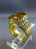ESTATE LARGE 6.40CT DIAMOND & CITRINE 18KT YELLOW GOLD MULTI ROW ENGAGEMENT E/F
