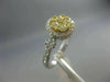 ESTATE WIDE .85CT WHITE & FANCY YELLOW DIAMOND 14K YELLOW GOLD HALO CLUSTER RING
