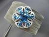 WIDE 9.33CT DIAMOND & AAA BLUE TOPAZ 14KT GOLD & STAINLESS STEEL BANGLE BRACELET