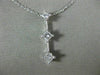 ESTATE LARGE .65CT DIAMOND 14K WHITE GOLD 3 STONE SQUARE FLOATING PENDANT #18527