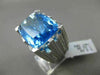 ESTATE MASSIVE 32.69CT DIAMOND & AAA BLUE TOPAZ 14KT WHITE GOLD 3D NEW YORK RING