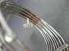 ESTATE WIDE 8.34CT DIAMOND & SAPPHIRE 14K WHITE GOLD CRISS CROSS BANGLE BRACELET